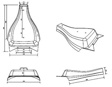 Seat Cover 4 view drawing
